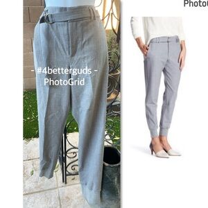 Vince. Jogger Wool Cashmere Blend Ribbed Ankle Cuffs D-ring Belt Gray Pant 12